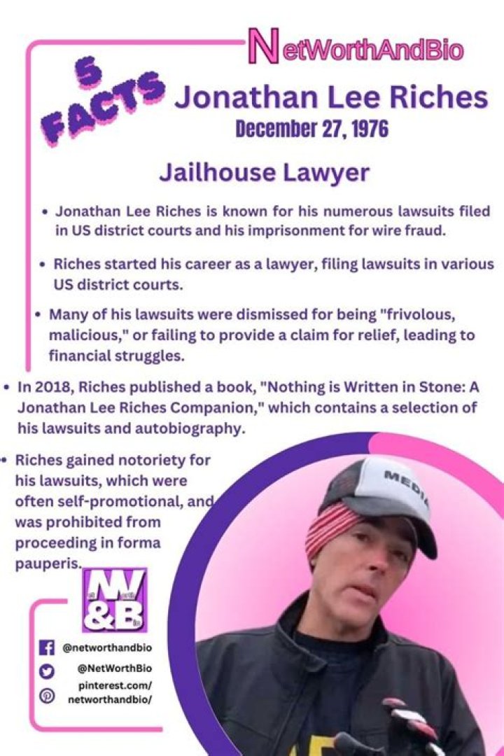 Jonathan Lee Riches Net Worth | Jonathan Lee Riches Bio, Cases History, Mother, Wife, Instagram