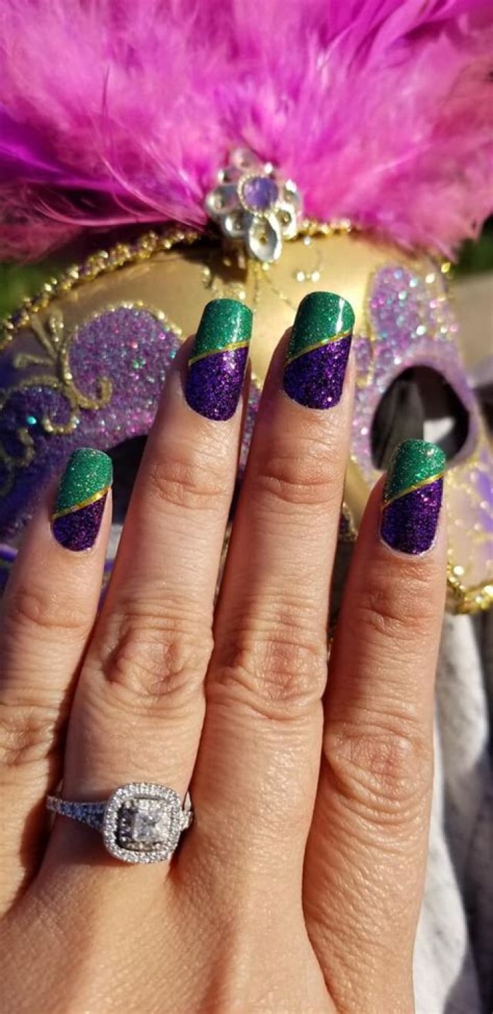 Paint a parade on your nails with a Mardi Gras mani